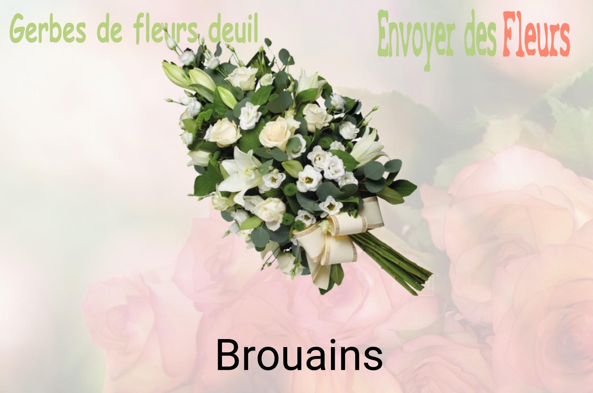 Gerbe de fleurs de deuil livrée à Brouains
